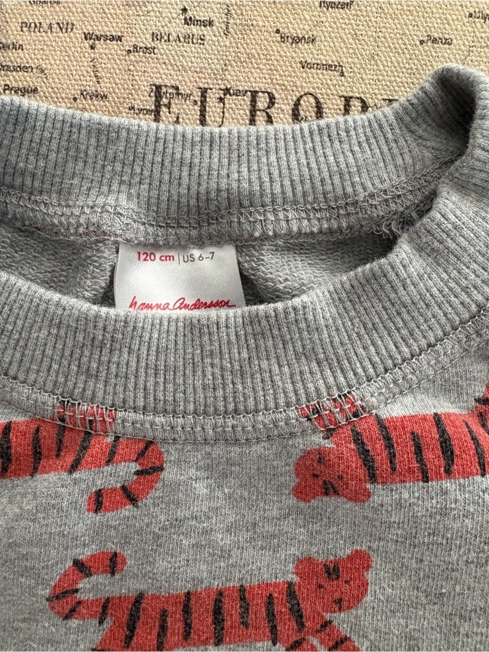 Hanna Andersson Tiger Pullover Sweatshirt Size 6/7 - Picture 2 of 4